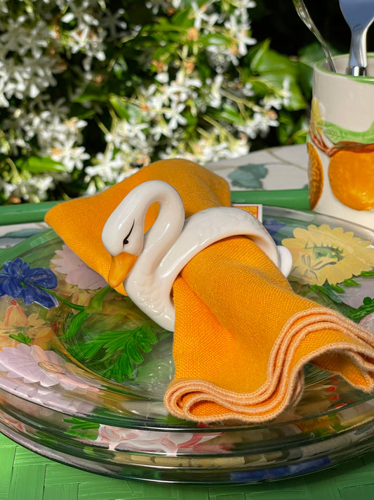 Coscoroba Swan Napkin rings, Set of 4
