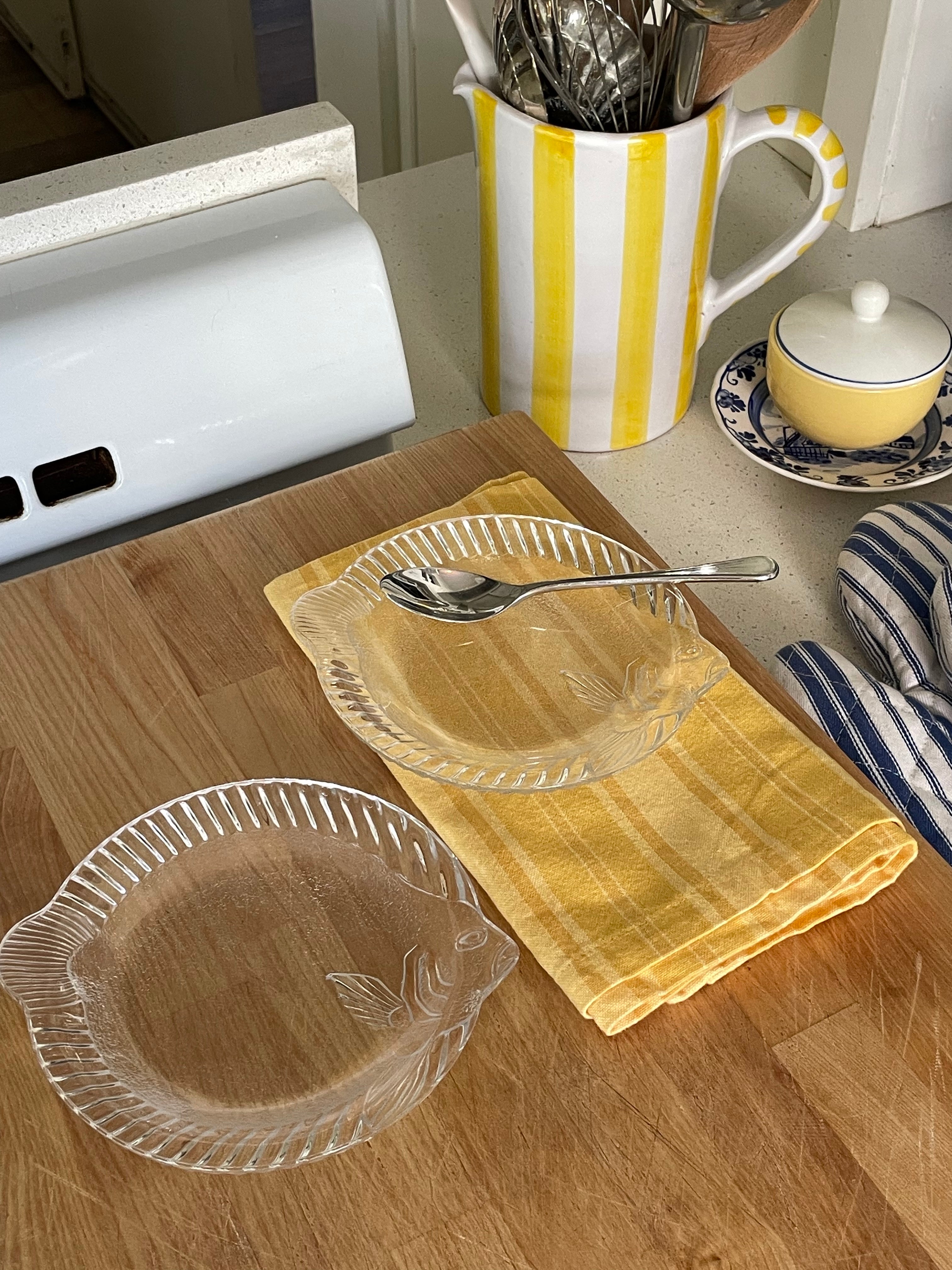 La Pesce Crystal Appetizer Plates, Set of 2