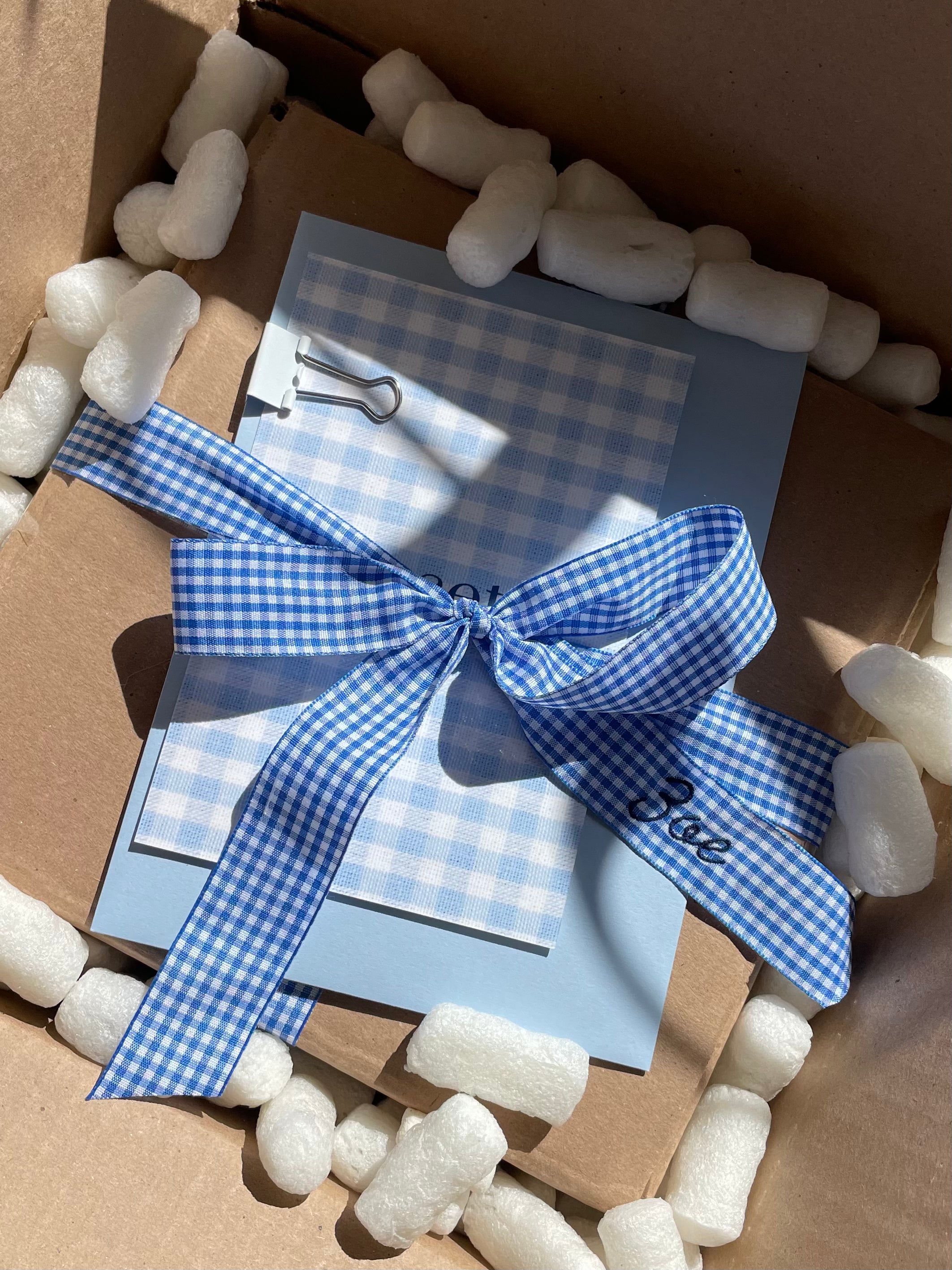 Wrap up your order with personalized gingham ribbon
