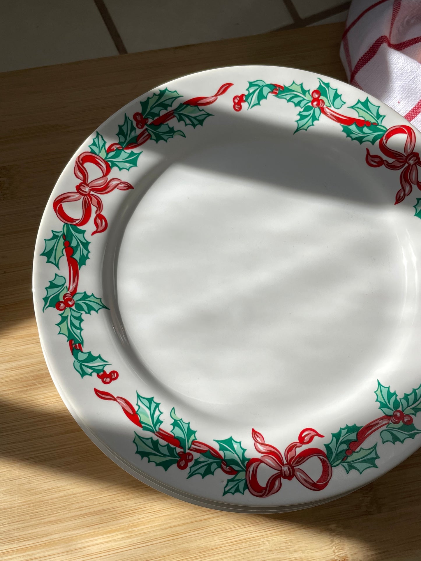 Christmas Ribbons Dessert Plates, Set of 6