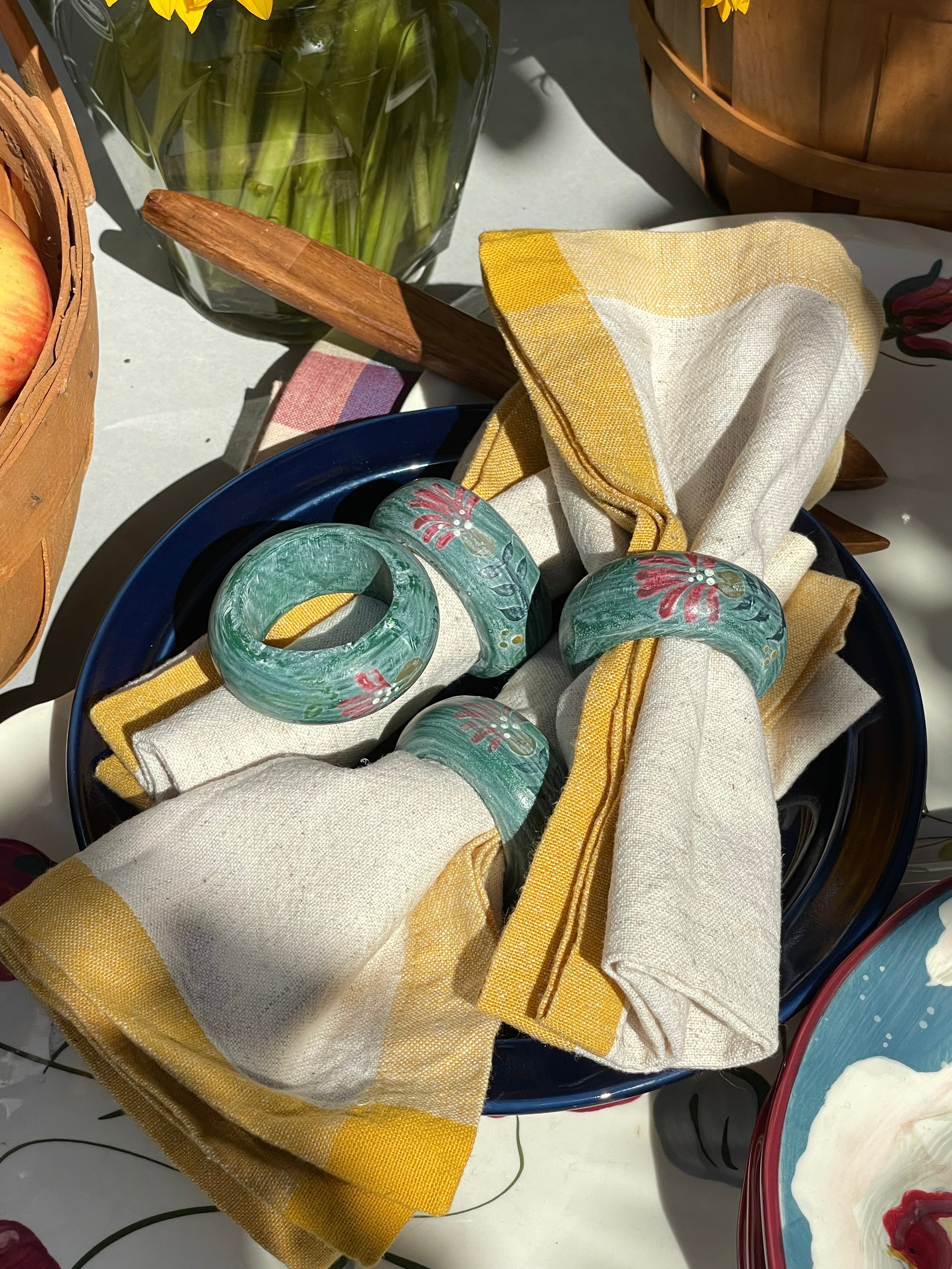 Chambray Napkin Rings, Set of 4