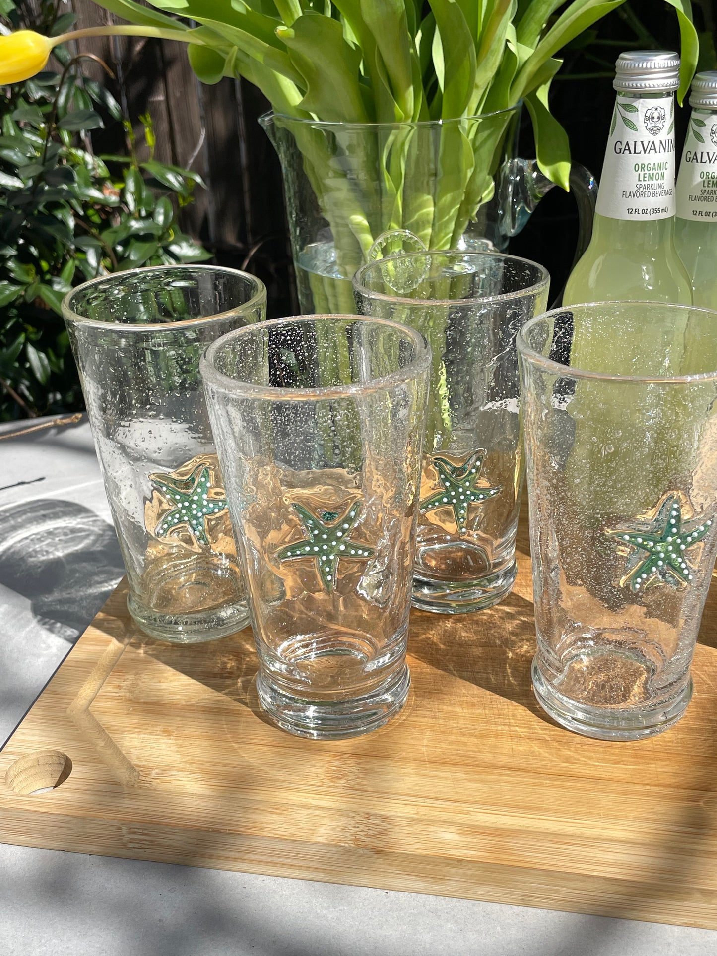 Starfish Blown-Glass Tumblers, Set of 4