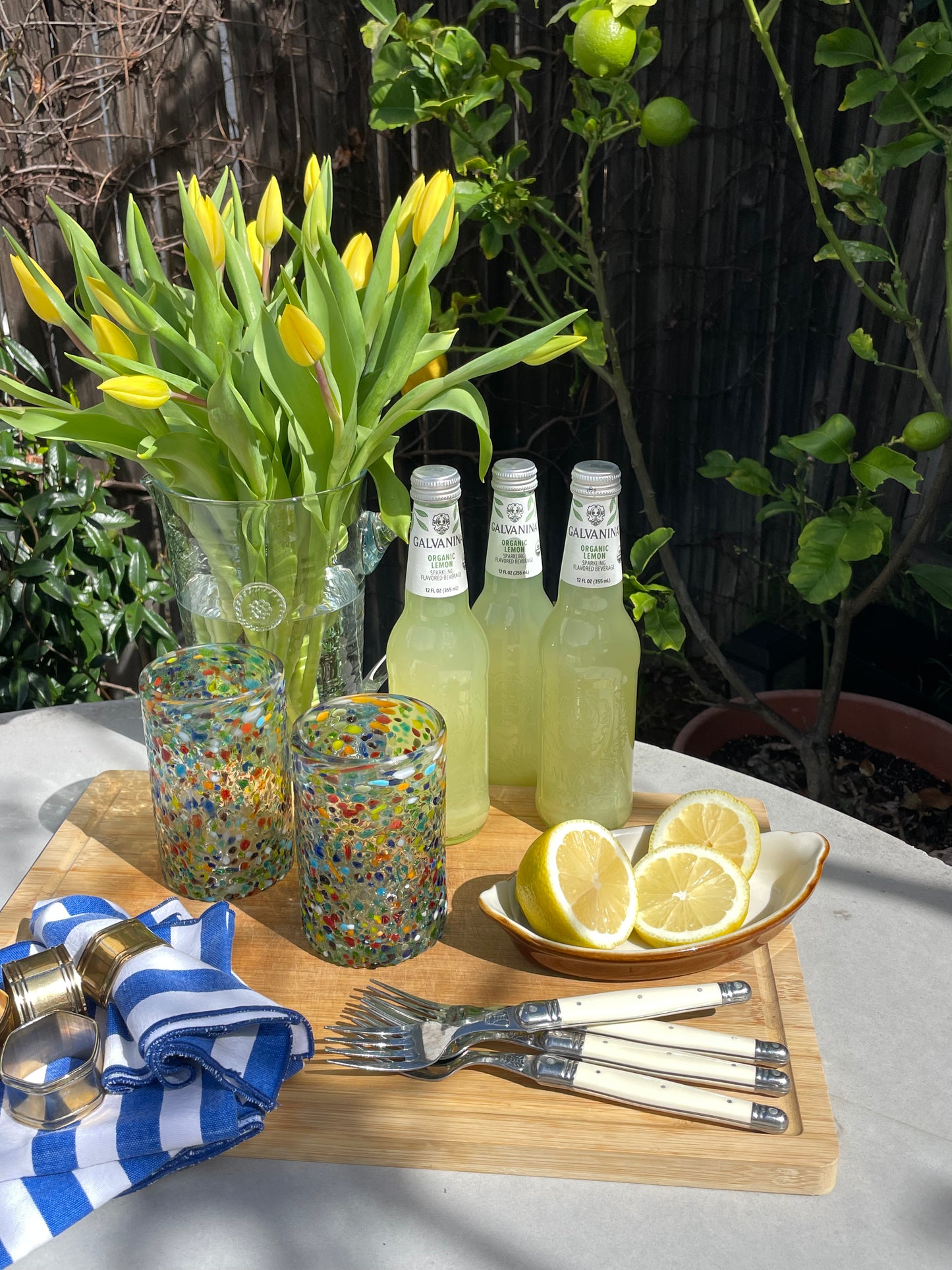 Port Poppy Blown-Glass Glasses, Set of 2