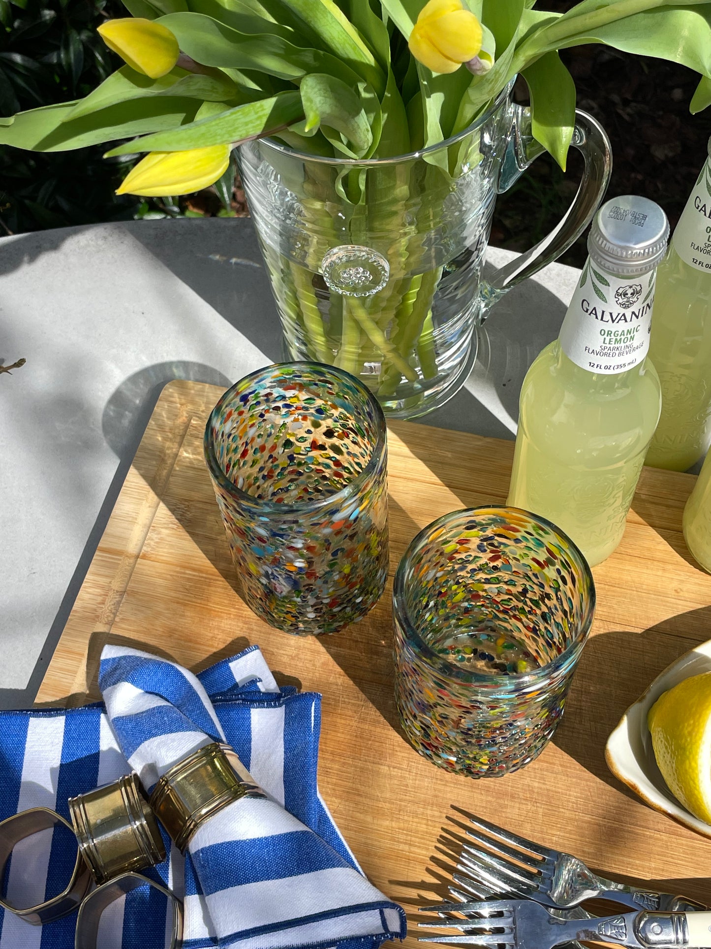 Port Poppy Blown-Glass Glasses, Set of 2