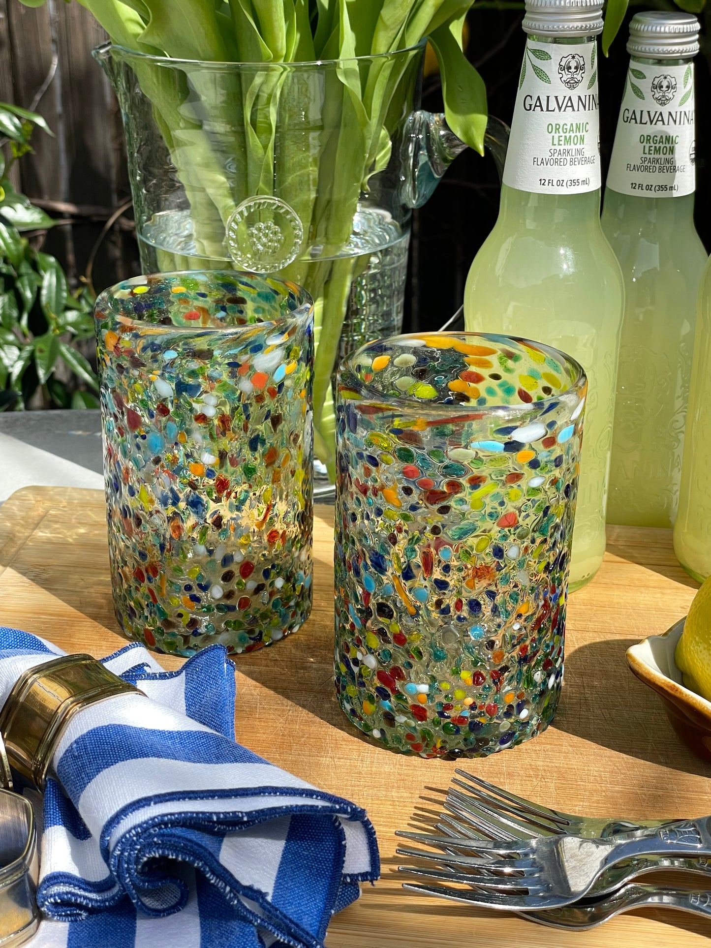 Port Poppy Blown-Glass Glasses, Set of 2