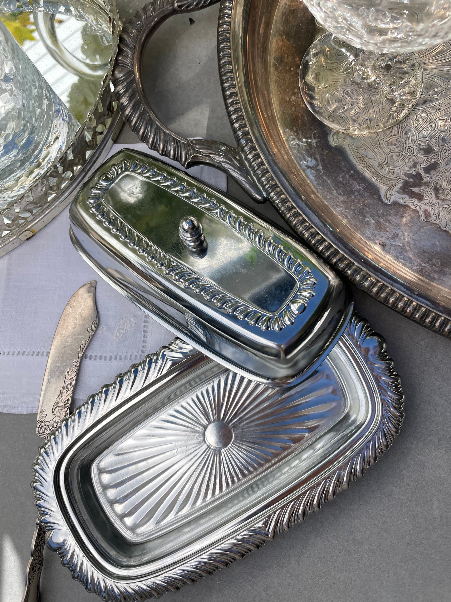 Juliette Silver Butter Dish