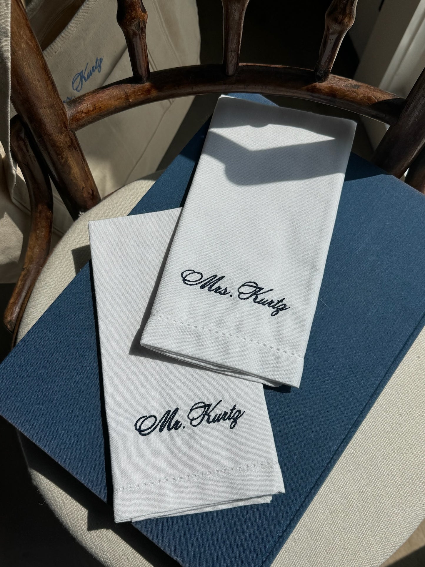 Hemstitch Personalized Dinner Napkin
