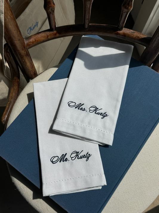 Hemstitch Personalized Dinner Napkin