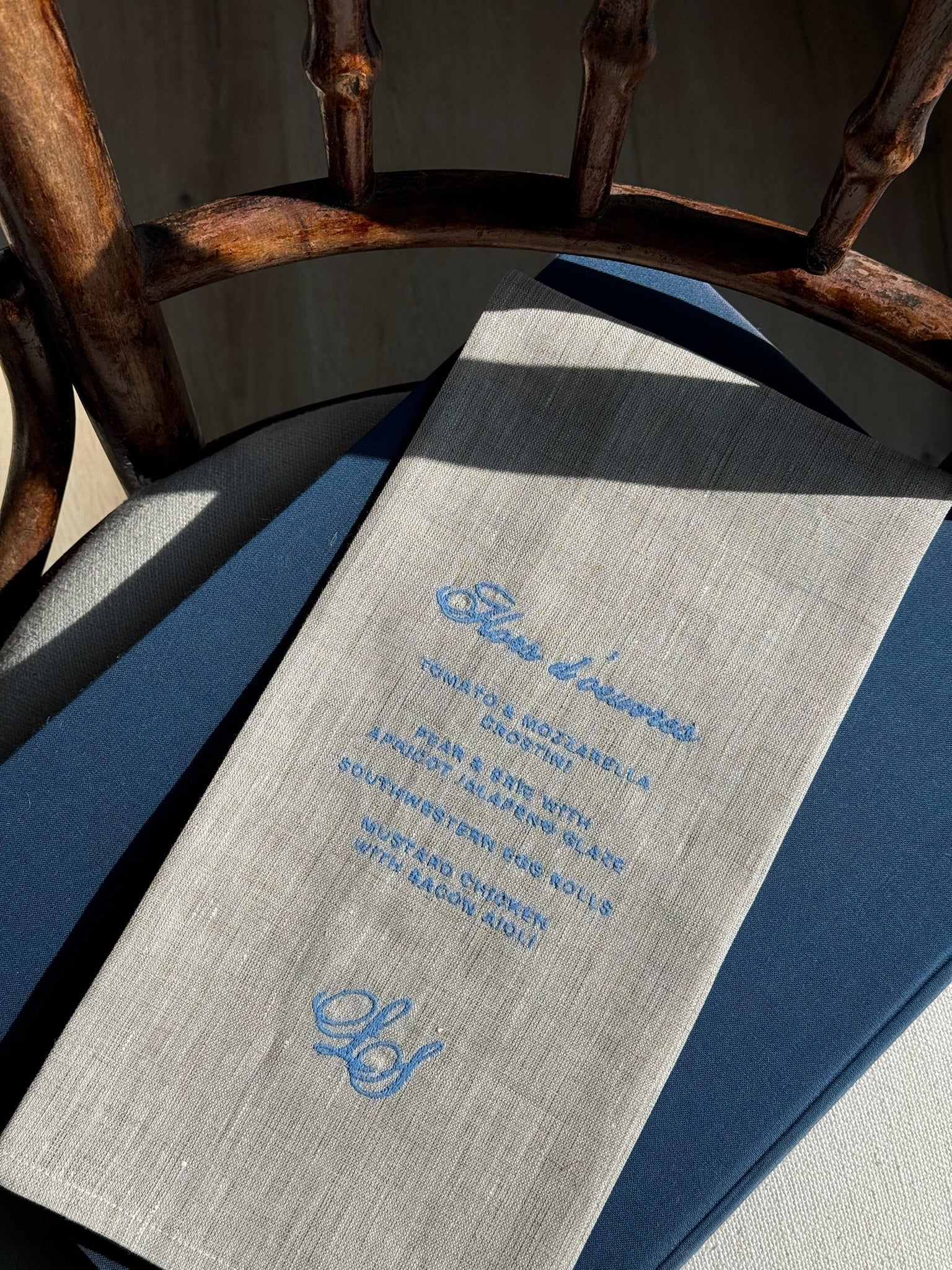 Custom Embroidered Hors d'oeuvres Towel (Pricing starts at $75)