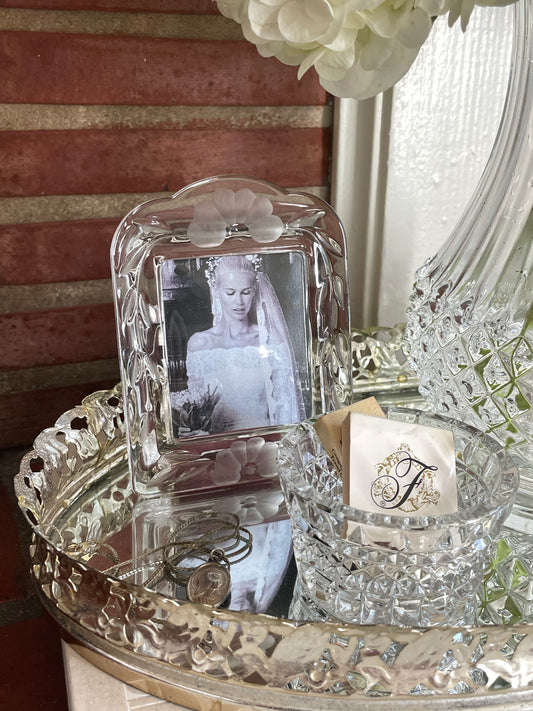 Claudia Etched Glass Photo Frame