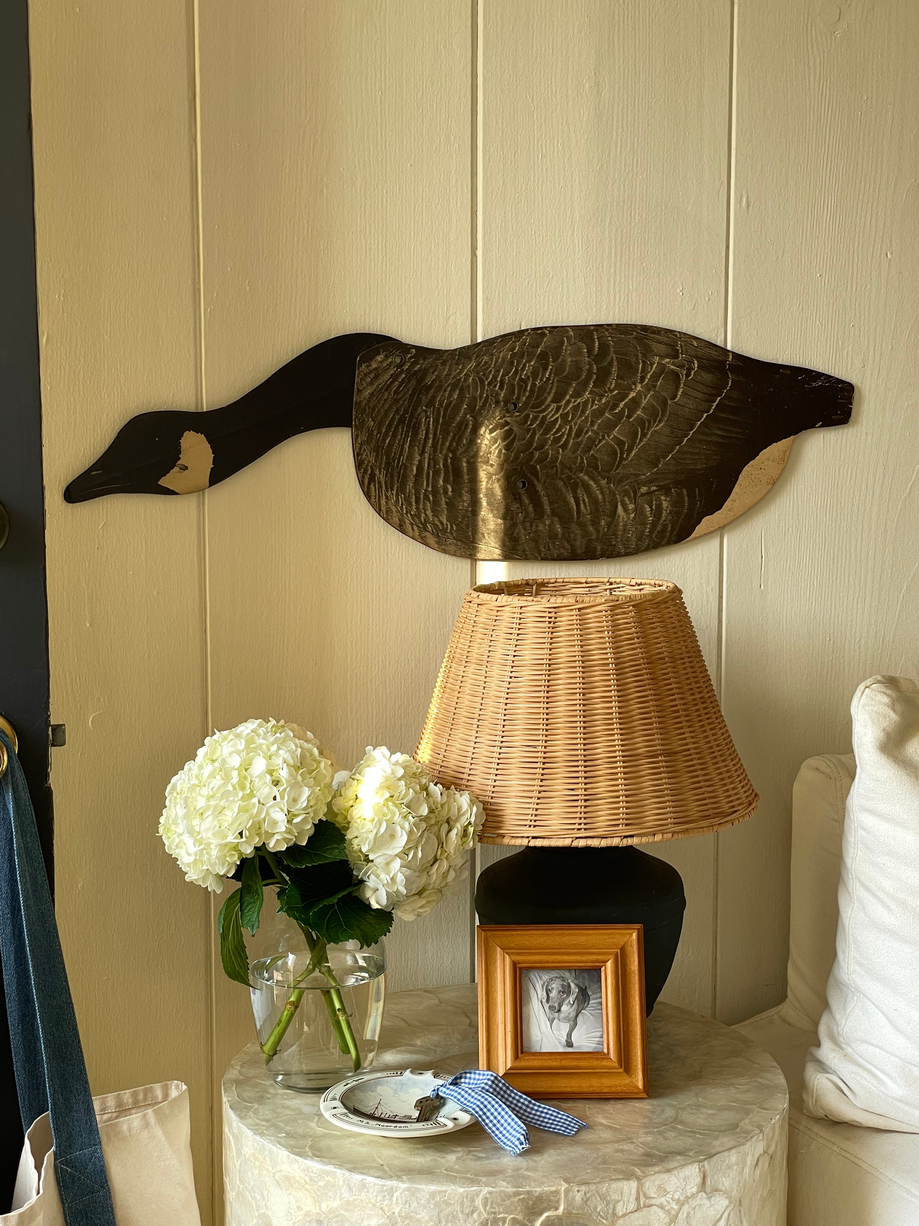 Antique Folding Goose Decoy, Feeding Pose