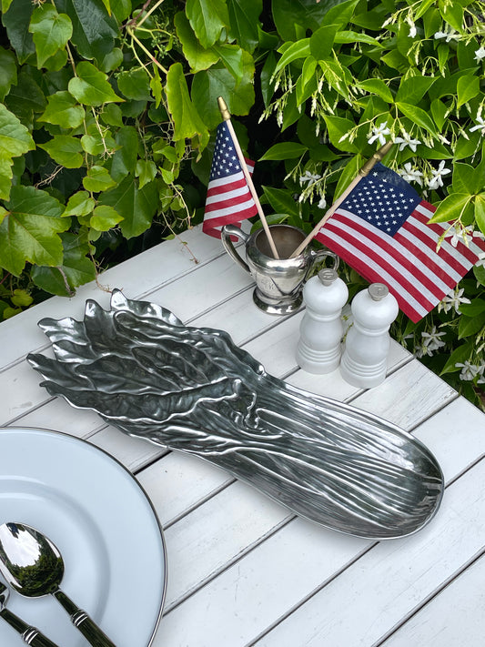 Swiss Chard Metal Serving Platter