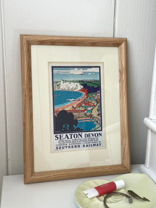 English Seaside Framed Lithograph