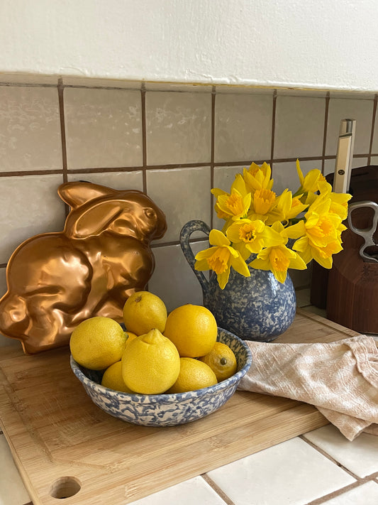 Bluebell Spongeware Mini Pitcher & Basin Set