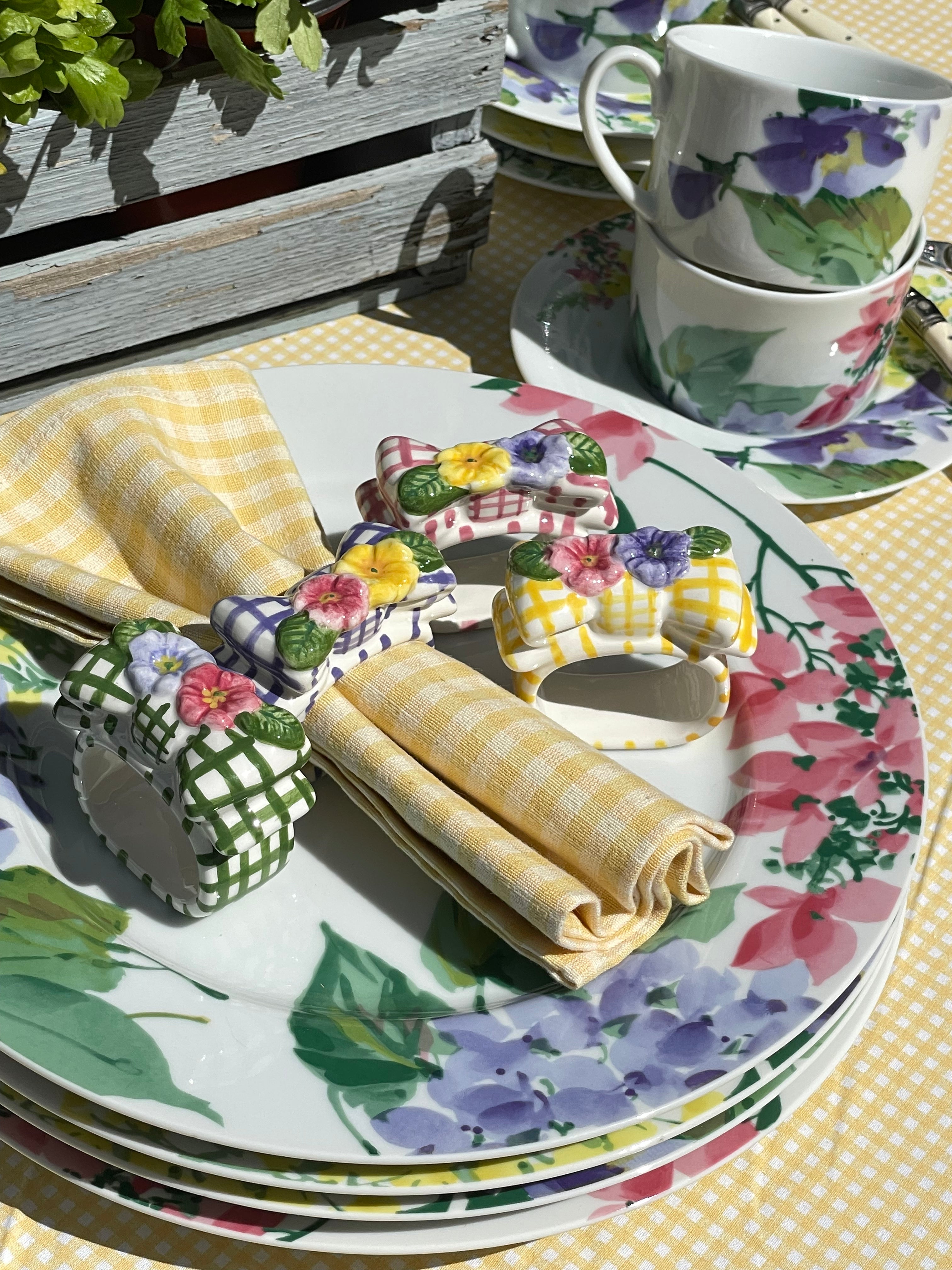 Primrose Napkin Rings, Set of 4