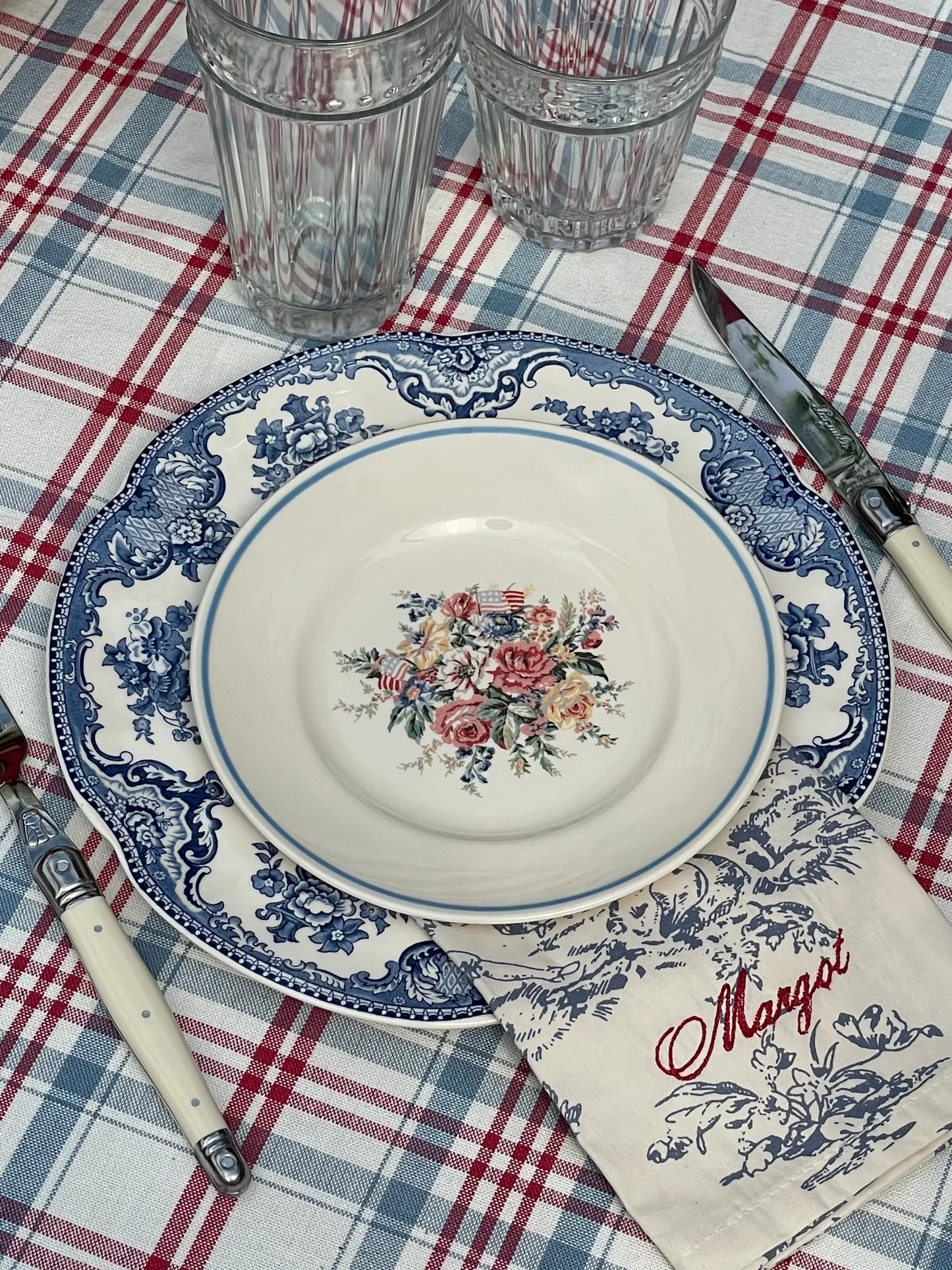 Toile Personalized Dinner Napkin