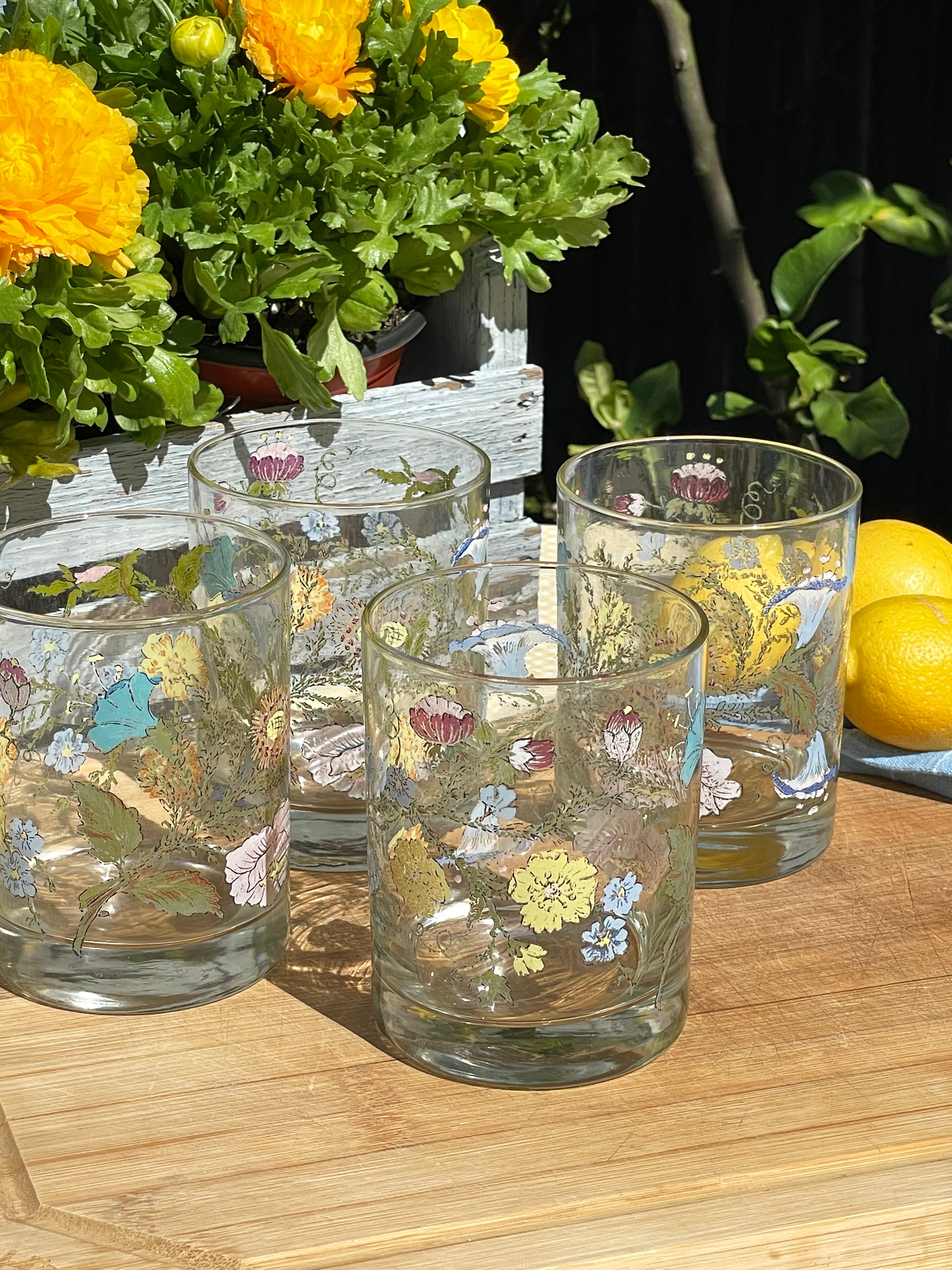 Wildflower Glasses, Set of 4