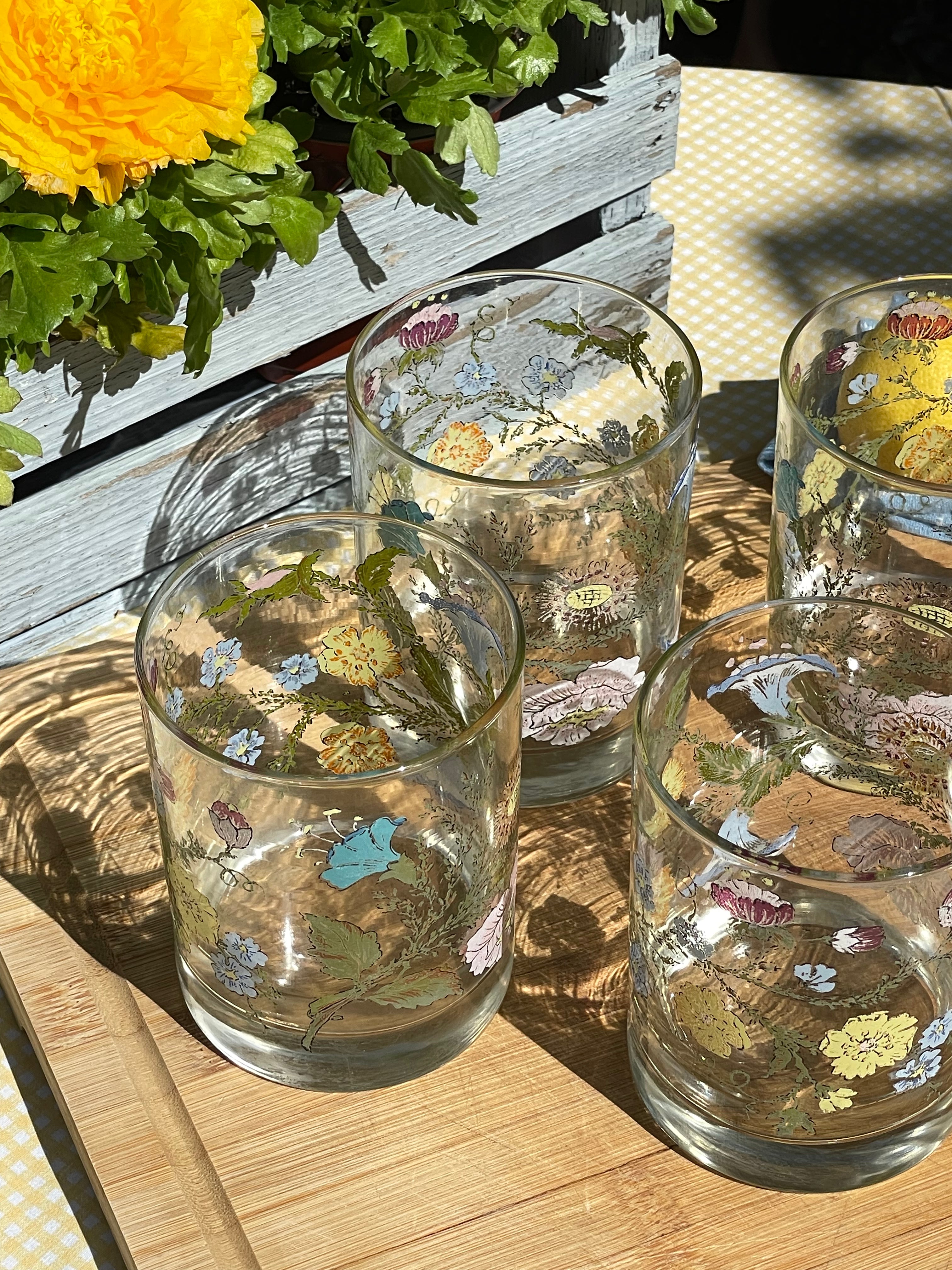Wildflower Glasses, Set of 4