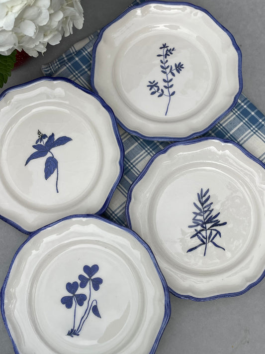 Larkspur Plates, Set of 4