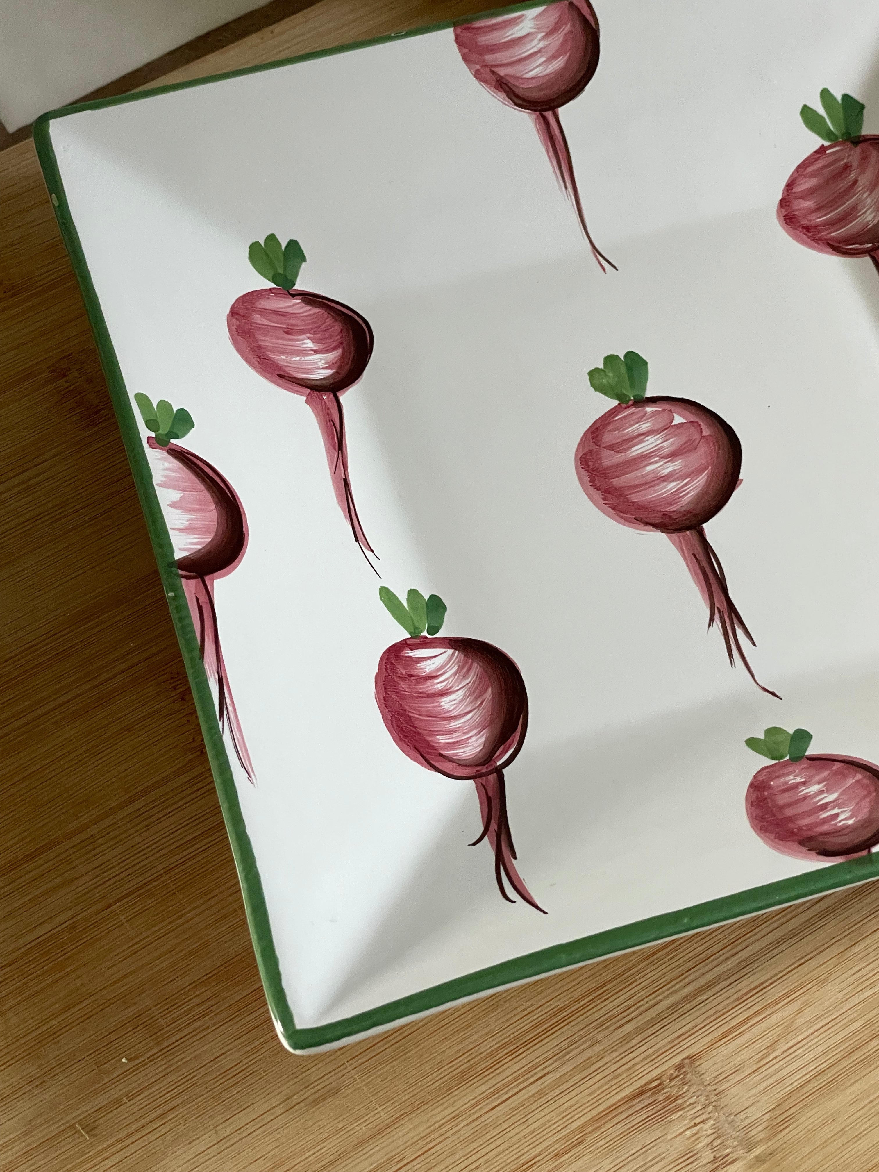 Radish Garden Square Serving Plate