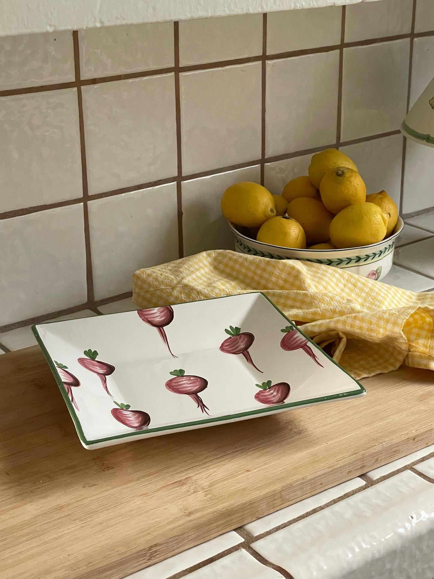 Radish Garden Square Serving Plate