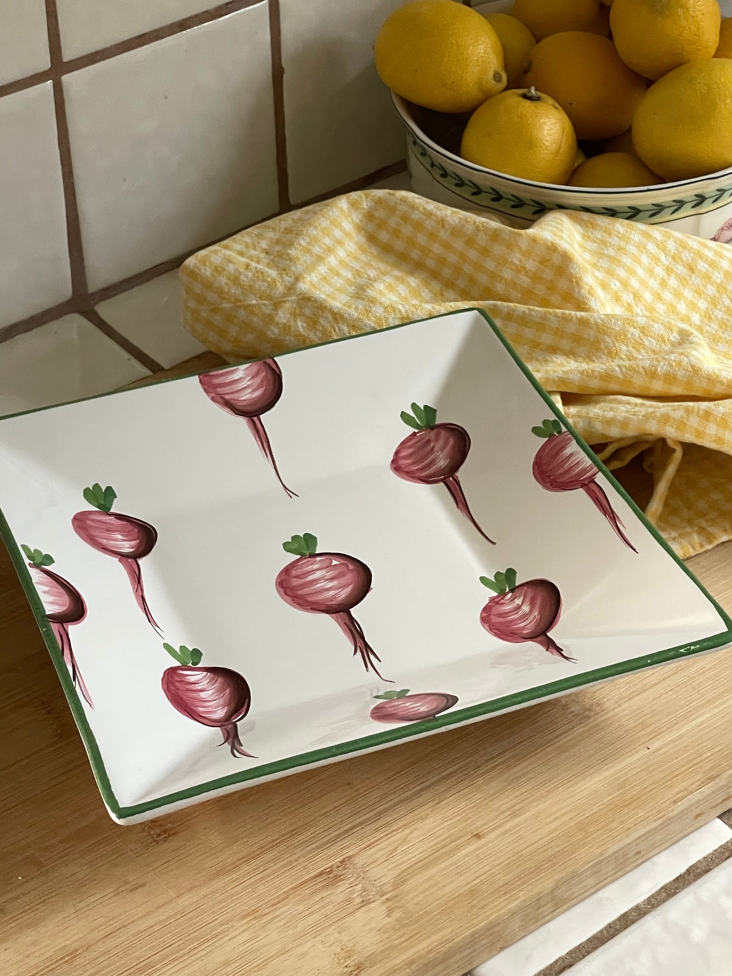 Radish Garden Square Serving Plate