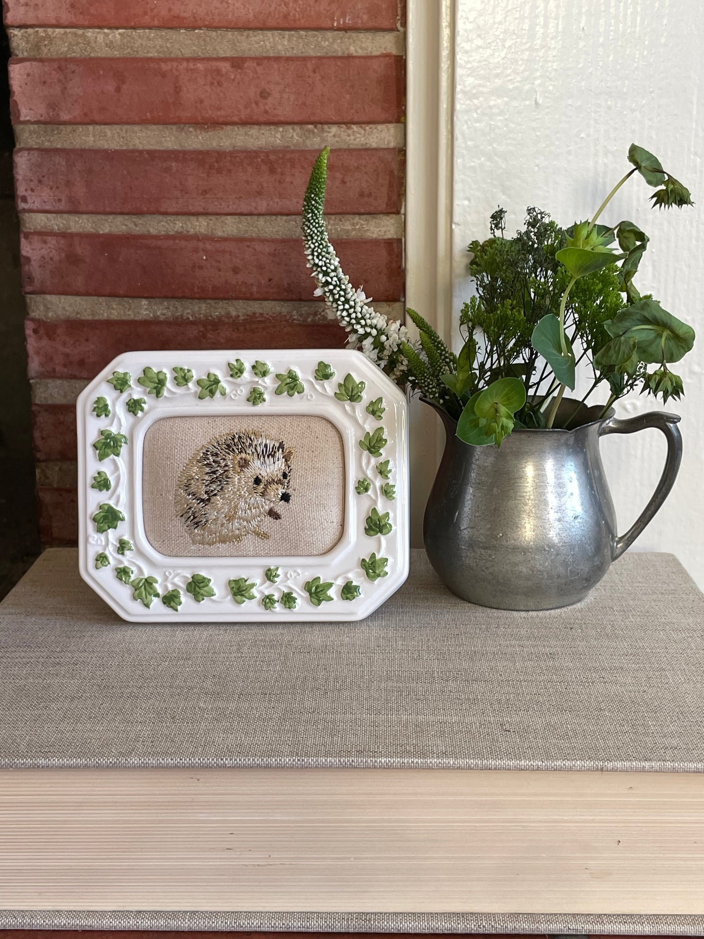 Hedgehog Framed Embroidery Art