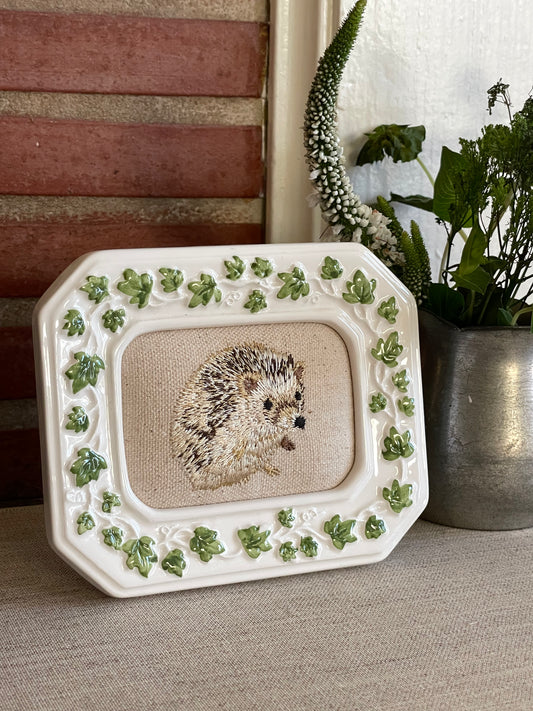 Hedgehog Framed Embroidery Art