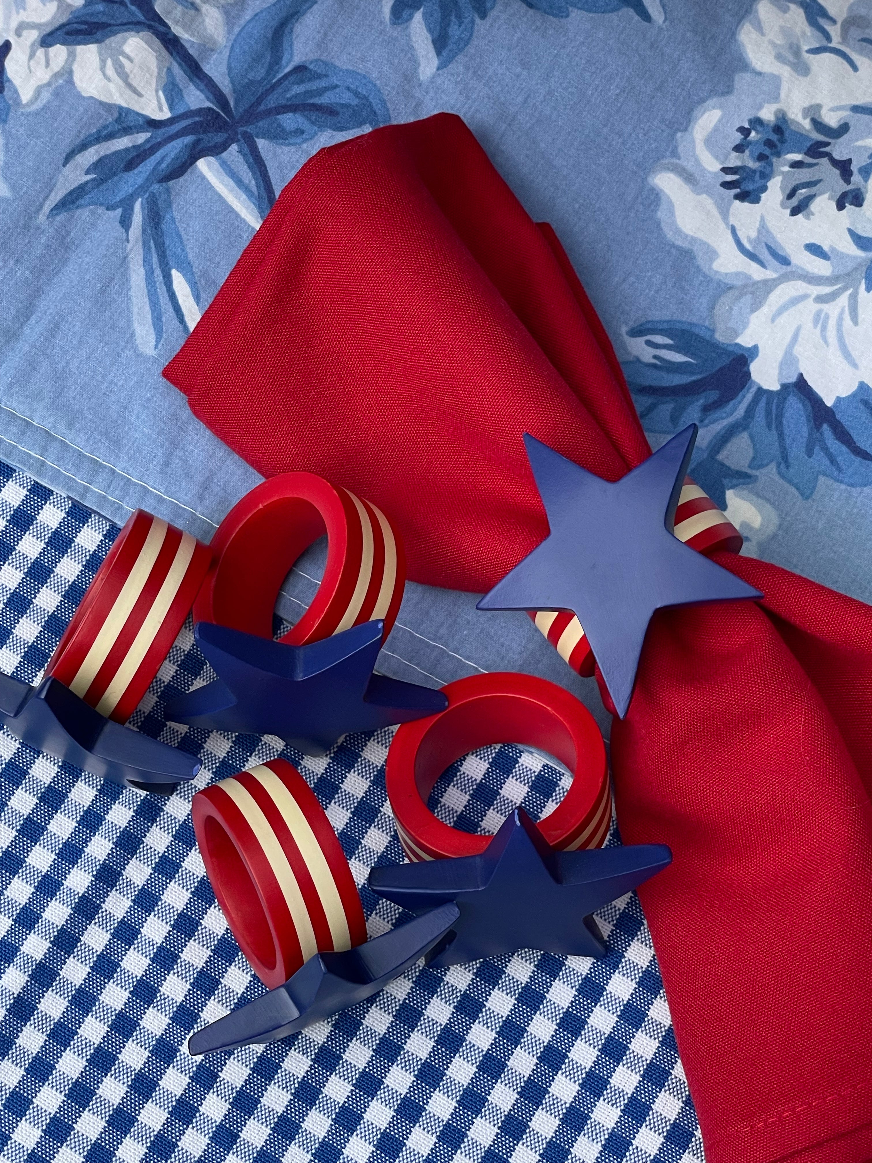 Star Spangled Napkin Rings, Set of 5