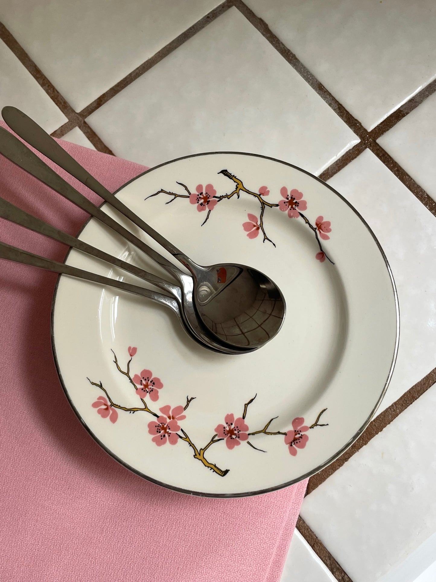 Cherry Blossom Treat Plates, Set of 5