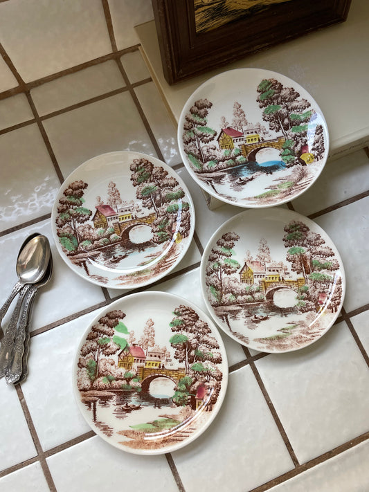 Mill River Appetizer Plates, Set of 4