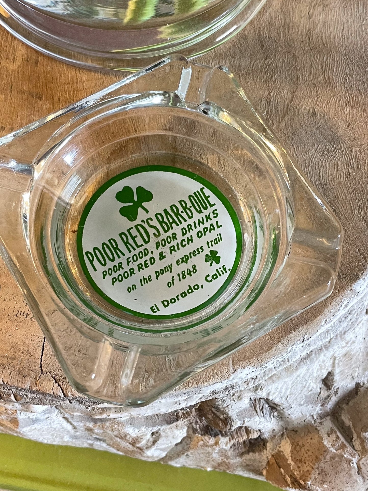 Poor Red's Bar-b-que Glass Ashtray