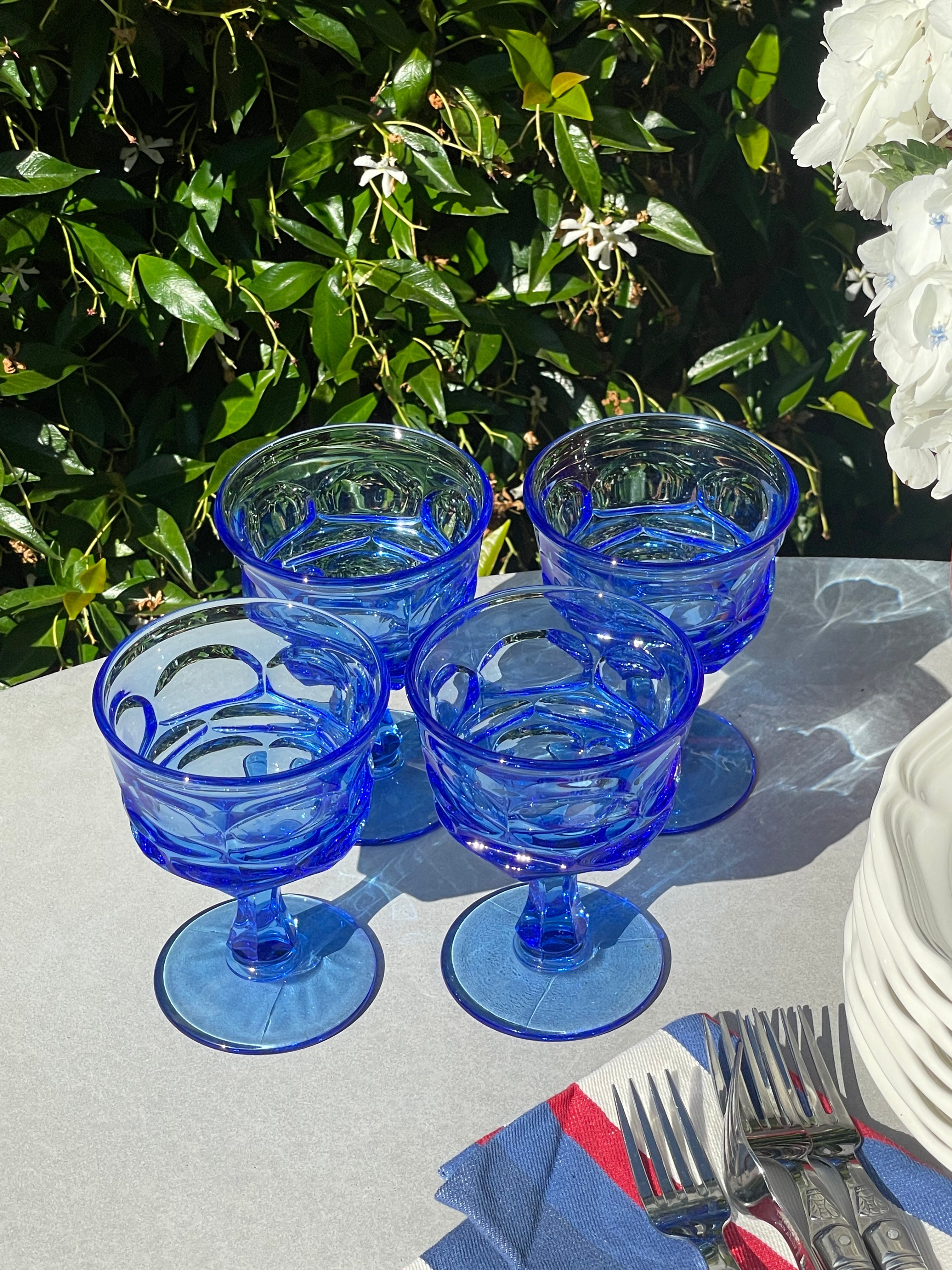 Bluebird Water Goblets, Set of 4