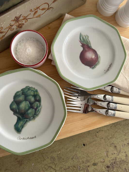 Vegetable Garden Appetizer Plates, Set of 4