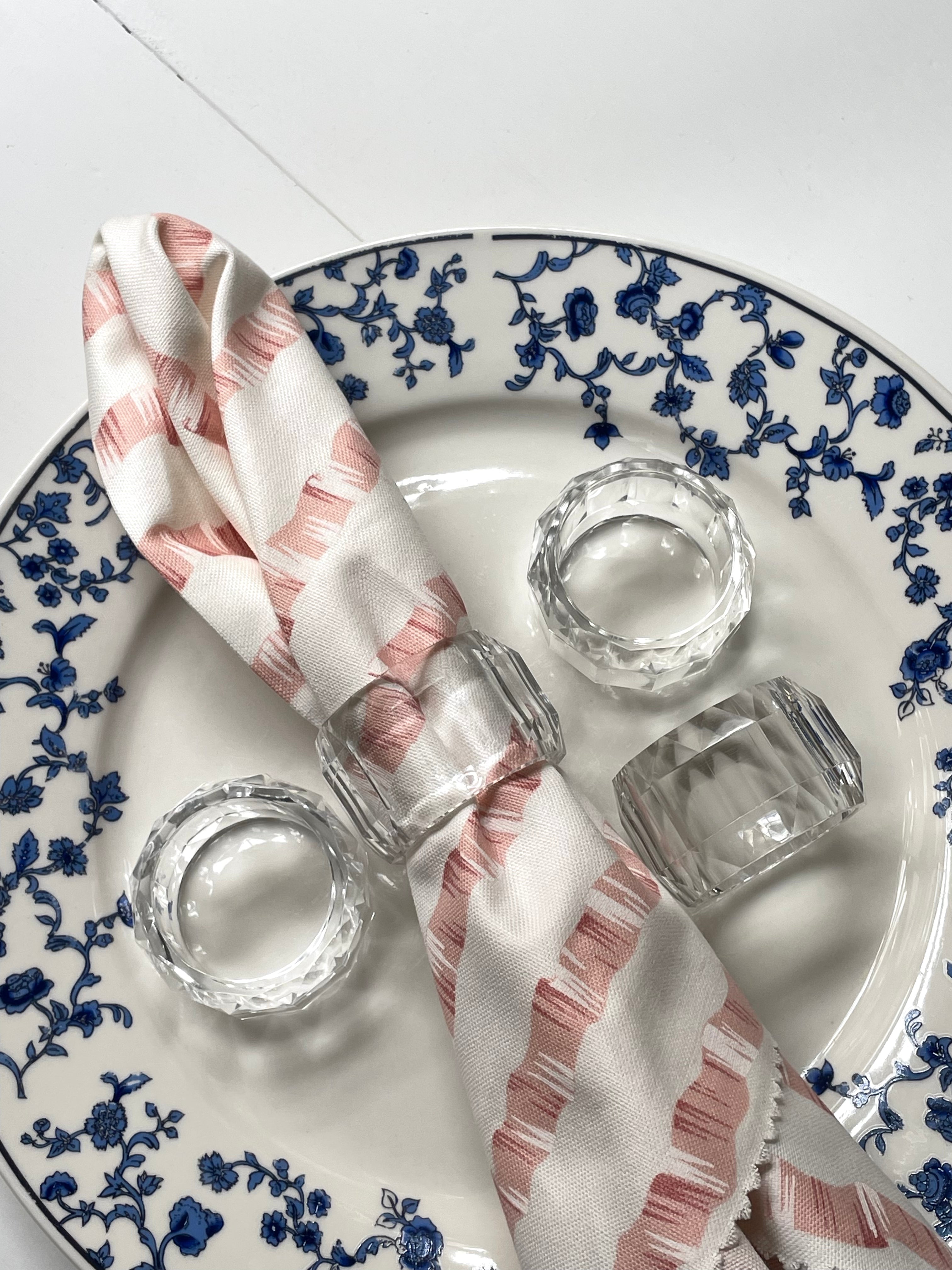 Lucite Napkin Rings Set of 4