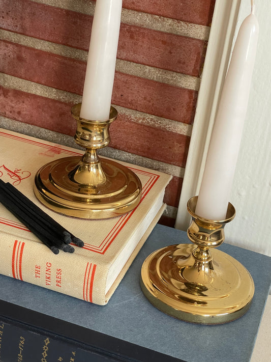 Kennedy Brass Candlesticks, Set of 2