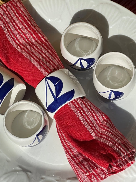 Sailboat Napkin Rings, Set of 5
