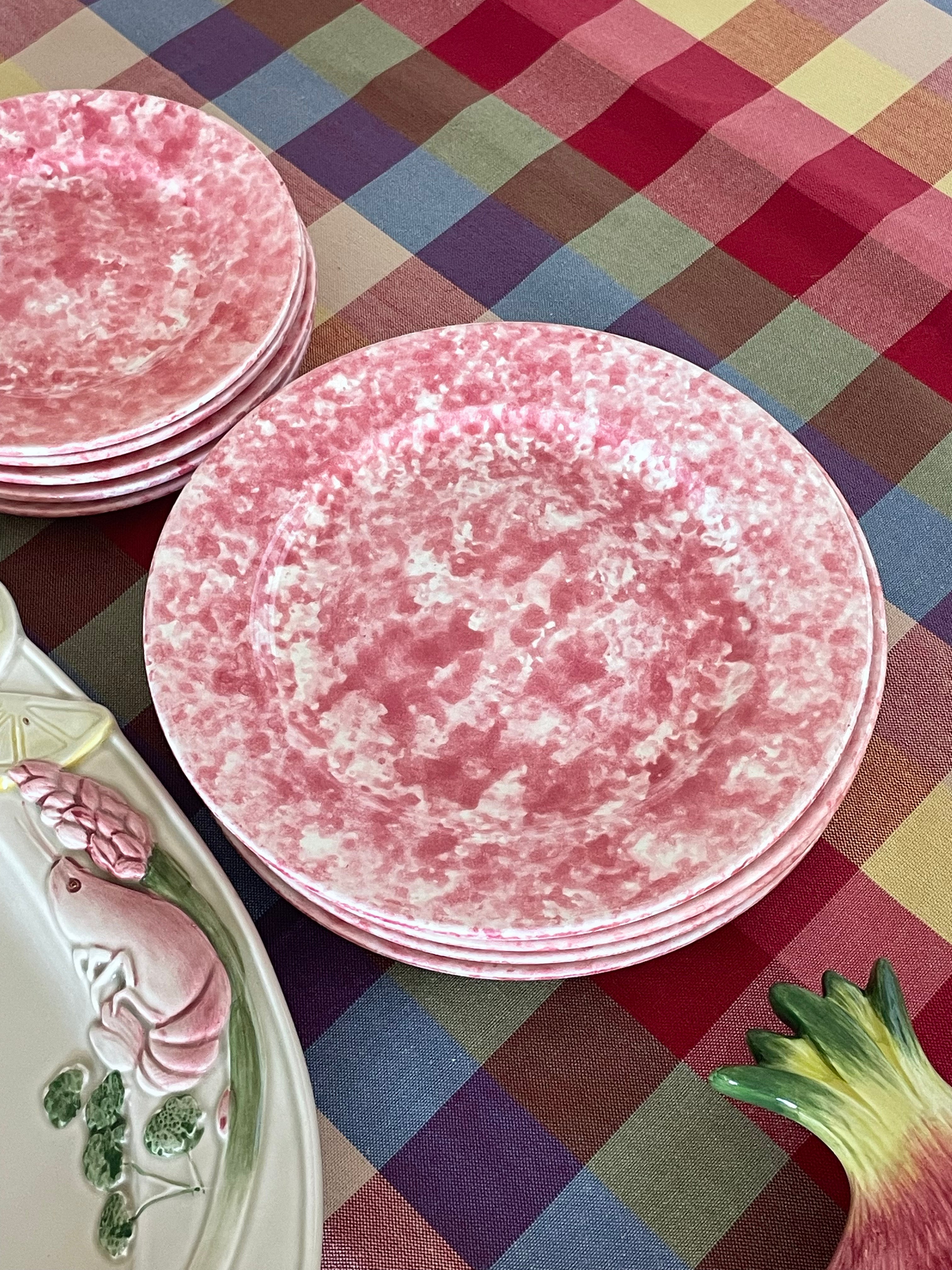 Pink Lemonade Appetizer & Salad 8-Piece Plate Set