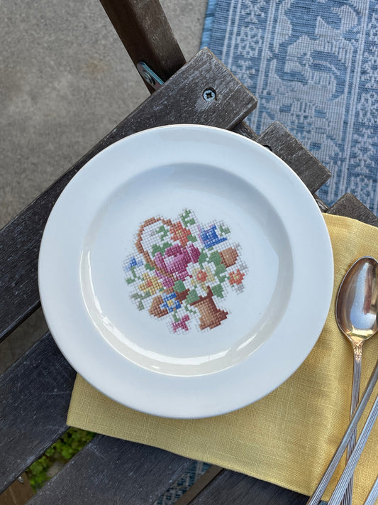 Cross Stitch Treat Plates, Set of 4