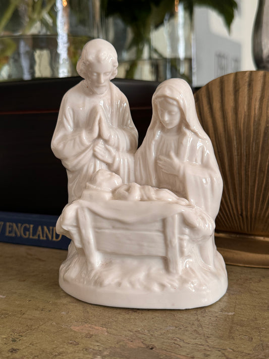 Oxidized Porcelain Nativity Figurine