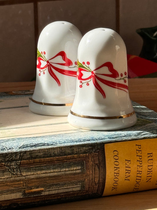 Holly Bow Salt & Pepper Shakers