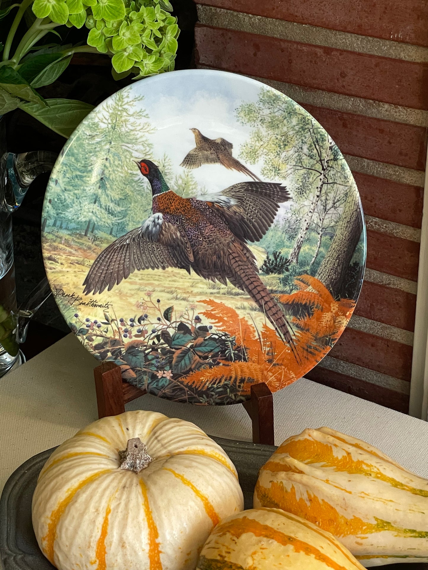 Pheasants in Flight Decorative Plate