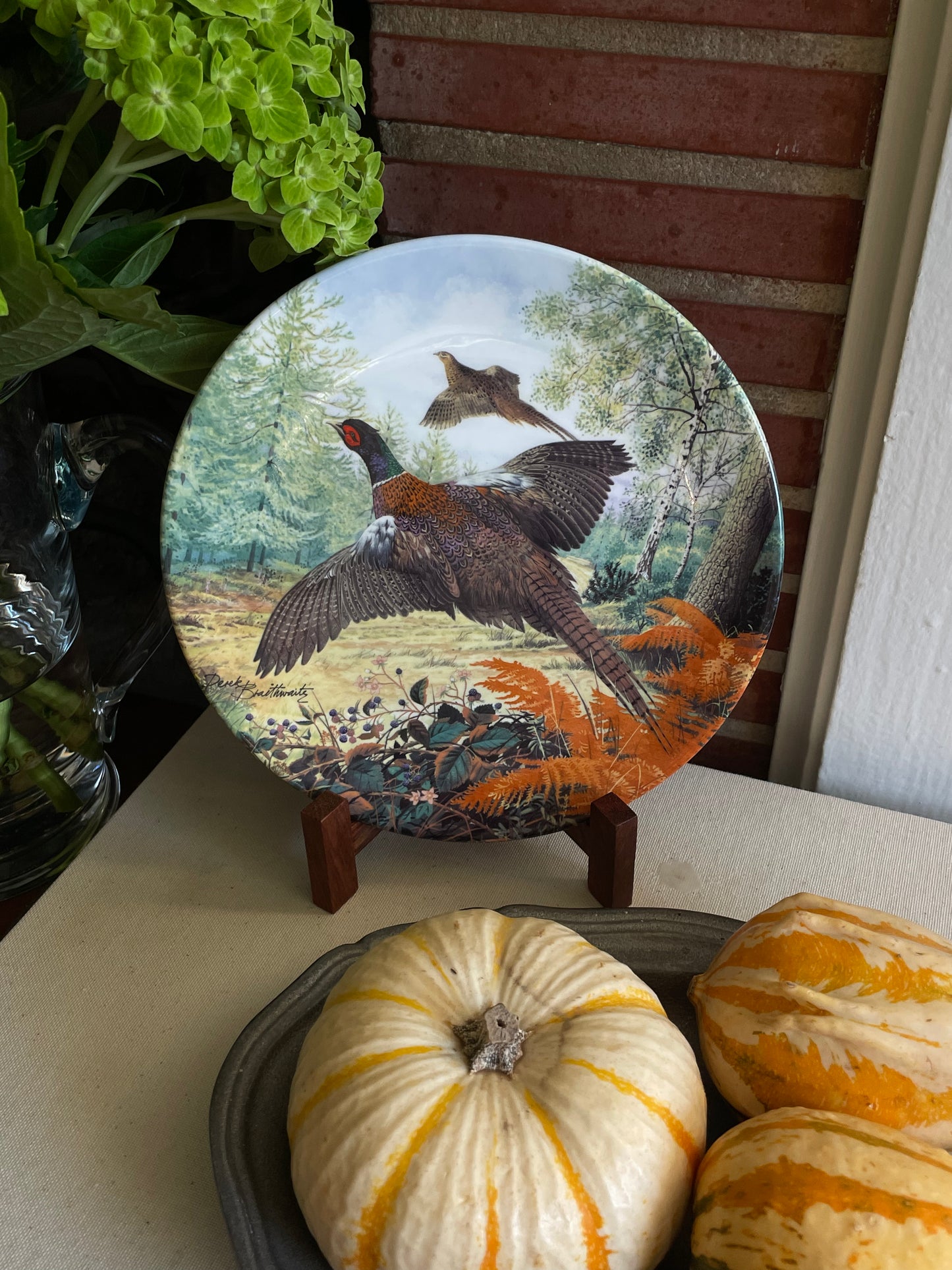 Pheasants in Flight Decorative Plate