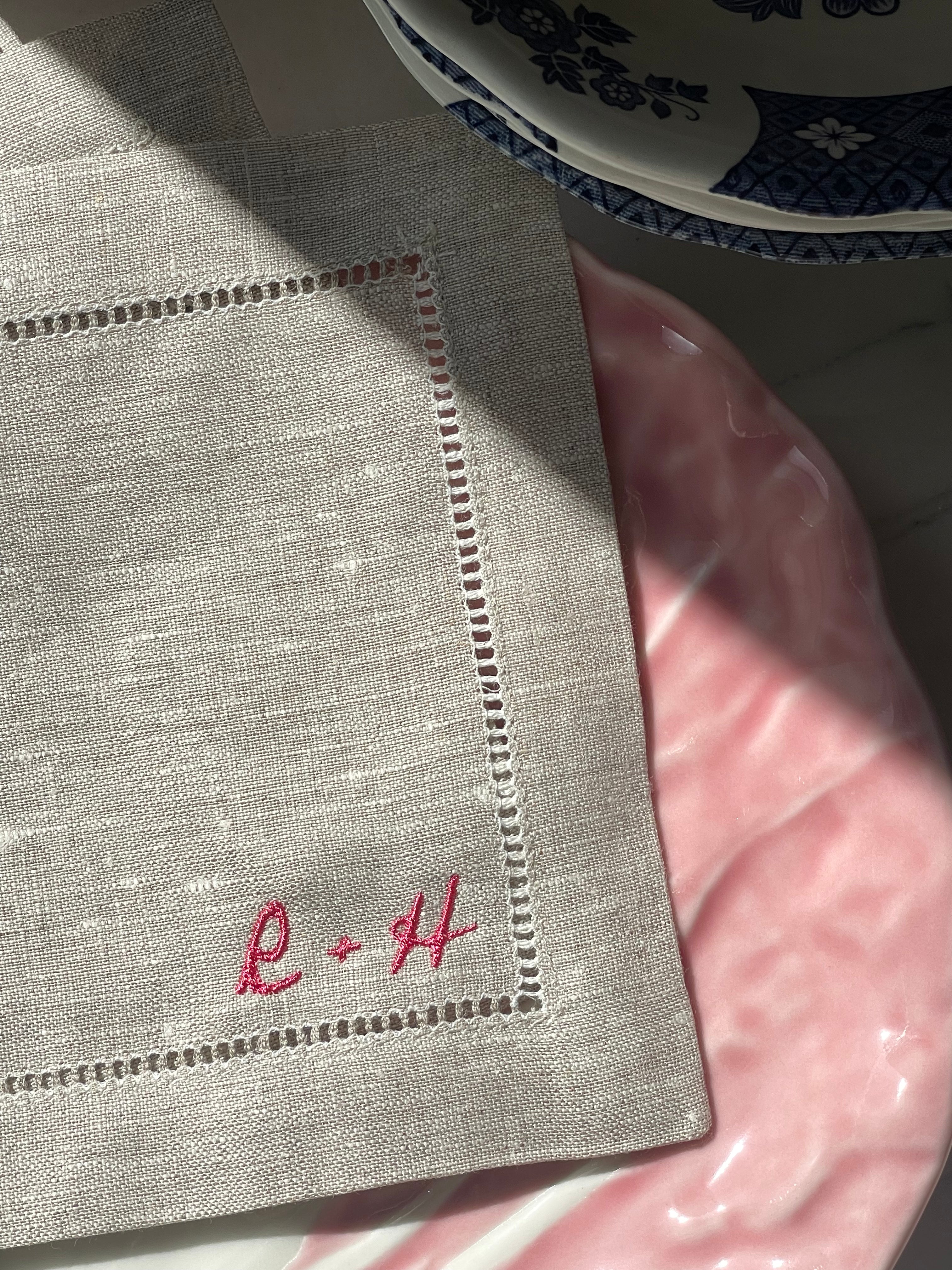 Manuscript Monogram Cocktail Napkins