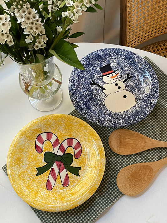 Yuletide Sponge-Paint Plates, Set of 2
