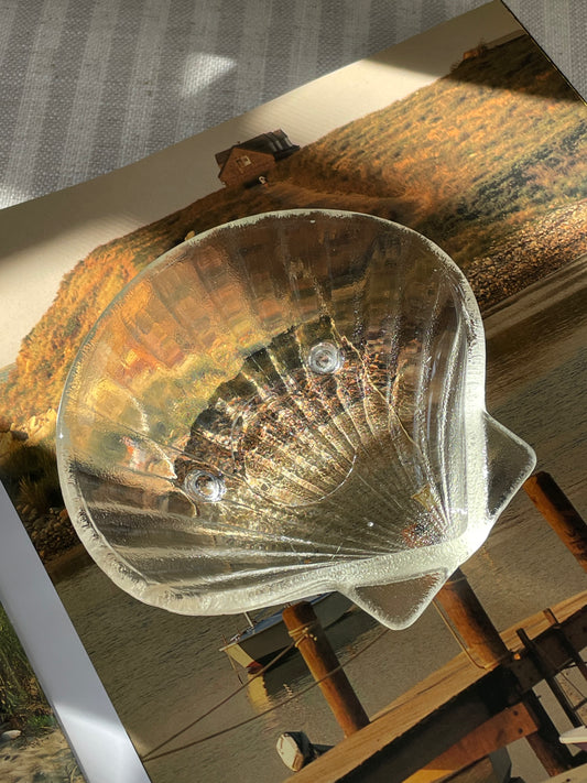 Scallop Shell Glass Trinket Dish