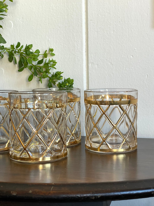 Joseph Altuzarra 18K Gold Lattice Lowball Glasses, Set of 4