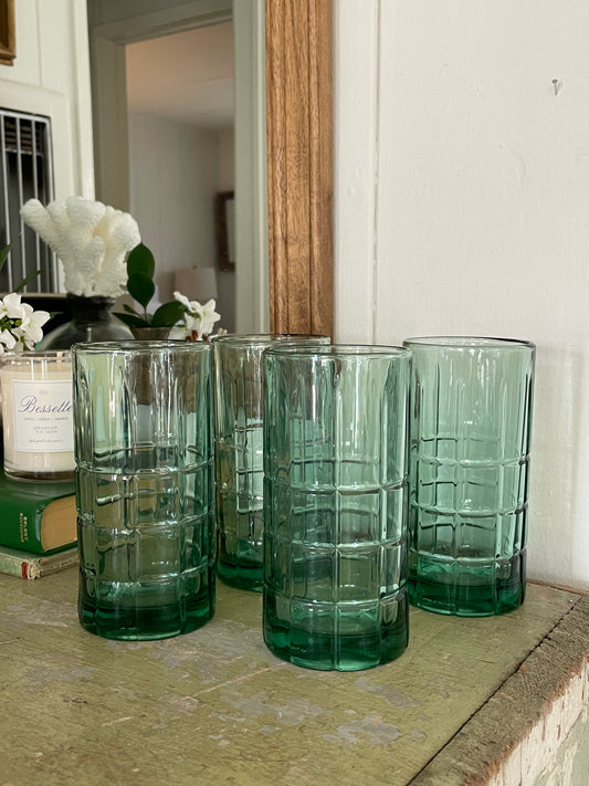 Sea Glass Tartan Iced Tea Glasses