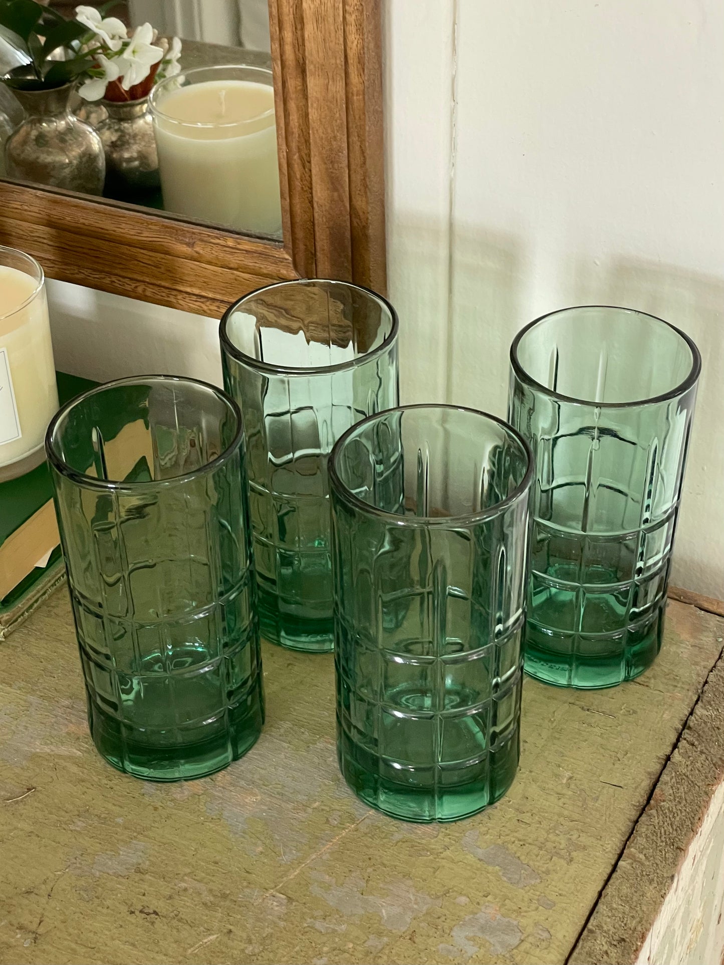 Sea Glass Tartan Iced Tea Glasses