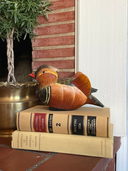 Mandarin Duck Wood Figurine